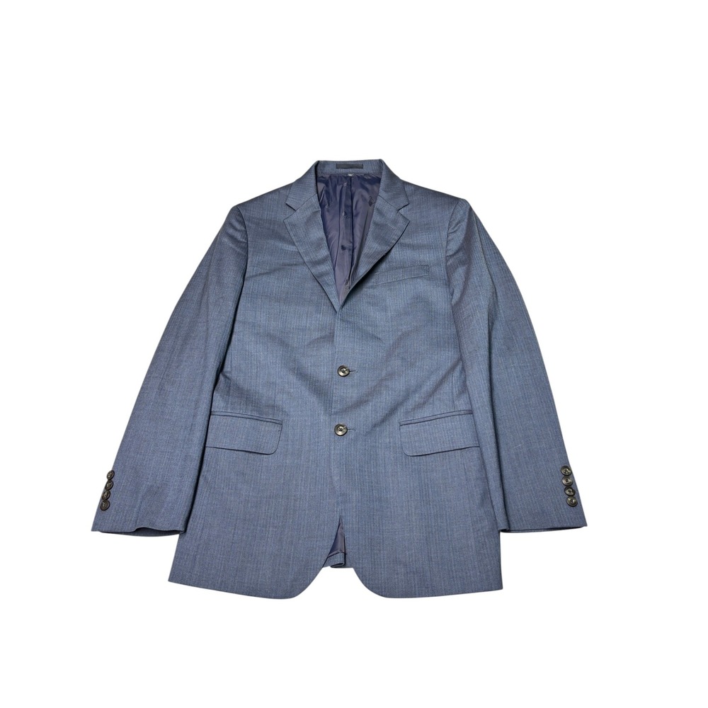 Jos. A. Bank 1905 Slim Fit Blue Herringbone Wool Blazer Sport Coat Mens 38R